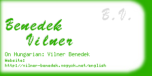 benedek vilner business card